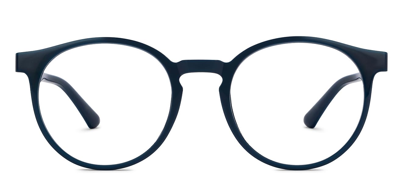 LENSKART BLU | Zero Power Blue Cut Computer Glasses | Anti Glare, Lightweight & Blocks Harmful Rays | Full Rim Round | 100% UV Protected | For Men & Women | Medium | LB E14453-image-49