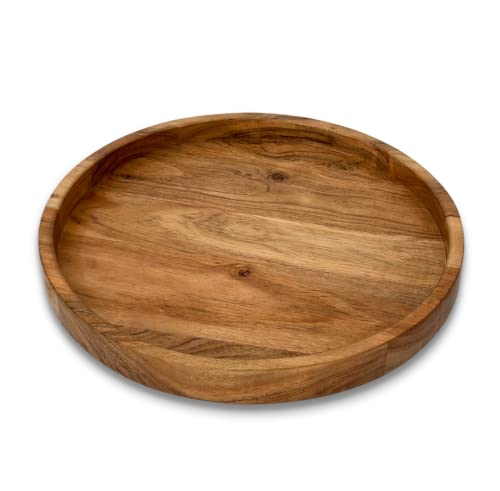 Blackridge Home Lazy Susan Organizer, 14 Inch Rustic Farmhouse Acacia Wood Lazy Susan Turntable, Wooden Lazy Susan Turntable For Table, Kitchen Countertop, Dining, Decorative Lazy Susan For Counter #TOP29