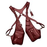 Arnés antirrobo para hombre de cuero, arnés antirrobo de cuero | Doble medieval Cosplay - Bolso doble para hombres y mujeres, bolso vintage, R, rojo, Ver descripción