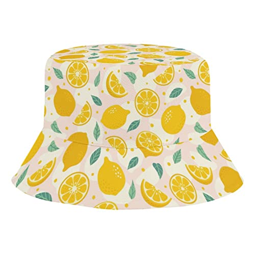 Fruit Lemon Pattern Kids Hats Children's Bucket Fisherman Cap