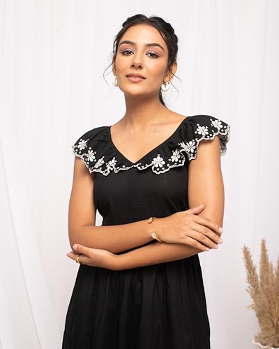 FIORRA black cotton dress – image 6