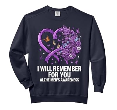 Purple Squad Alzheimer Awareness Ribbon Support Team Comfort Colors Adult Sweatshirt