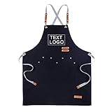 Personlized Custom Print Chef Apron Cross Back Apron for Men Women with Adjustable Straps and Large...