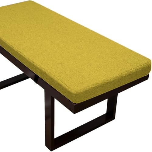 Cojín de asiento para ventana de bahía, cojines antideslizantes para muebles de interior/exterior, perfecto para vestíbulo, rincón de lectura, cocina, comedor, color amarillo, 130 x 40 x 3 cm