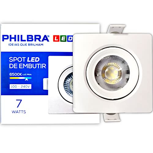 Spot de embutir LED 7W Quadrado Luz Branca