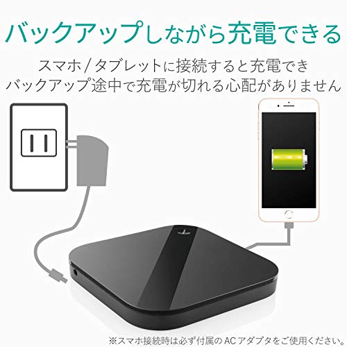 エレコム ポータブルハードディスク 1TB USB3.0 スマートフォン用 ELP-SHU010UBK