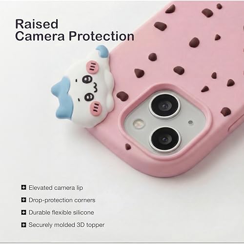 Image of amazon basics Back Cover Case for iPhone 15 Scratch Resistant Anti-Slip TPU Shockproof 3D Protective Durable Adorable Cartoon Ice Cream Design Case for Girls & Women(Pink)