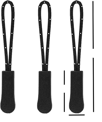 Image of Aqbah Zipper Pull Cord, Zip Puller, Zip Slider Replacement, Zipper Tags for Bag, Backpacks, Jackets, Luggage, Purses, Handbags Pack of 20(Black)