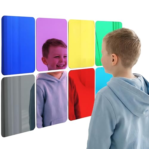 Special Supplies Sensory Wall Mirror - Multi Color Interactive Acrylic Mirrors for Wall Decoration and Sensory Toys for Kids Classroom or Home -Sensory Room Decor -Visual, Tactile Stimulation - 8