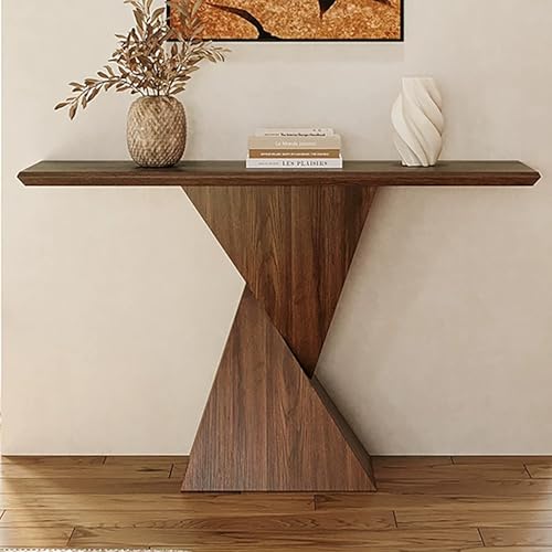 PQXQZ Mesa Consola para Recibidor Mesa de Entrada de Madera Maciza Mueble Decorativo Moderno para La Entrada para Sala de Estar Vestíbulo o Dormitorio(Brown)