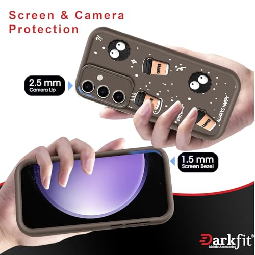 Image of DARKFIT Back Case Cover Compatible for Samsung Galaxy A54 5G | Cute Fun Cartoon 3D Ball | Coffee Silicone Case | Case Cover with Camera & Body Protection| Shock Proof | for Samsung A54 5G| Color Brown