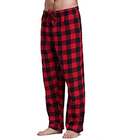 Men's Plaid Cotton Flannel Lounge Trousers Cover