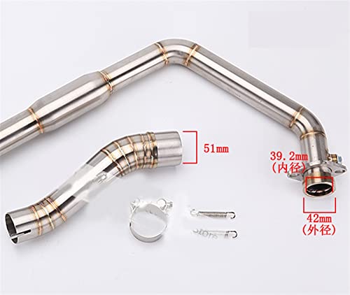 Système d'échappement CBR300 tube intermédiaire en acier inox pour moto