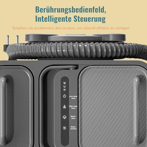 Waschsauger Polsterreiniger mit Dampffunktion, 17000PA Starke Saugkraft Polsterreiniger Gerät mit Heißwasser & Hochtemperatur Funktion, Eingebautem Wassertank, 3 Bürsten, Spot Clean Heat