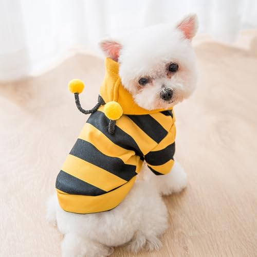 Haustierkostüm, Kostüme für Hunde, Biene Halloween Kostüm, Haustier-Pyjama, Haustier-Outfit, Lustiges Kostüm für Hund, Katze, für Jede Party, Halloween, Weihnachten, Mehrfarbig