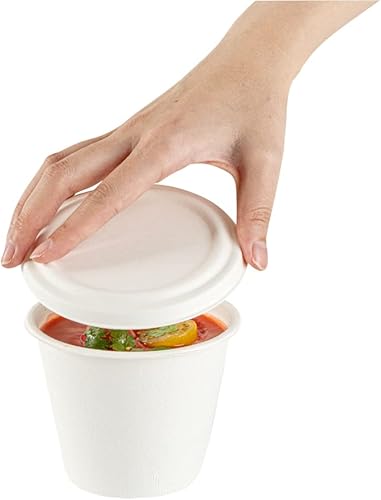 Miniatura 13 de Restaurantware Solo tapas pulpa segura sin PFAS añadido 4.3 pulgadas para llevar, tapas de taza 100 tapas desechables para tazas. Las tazas se