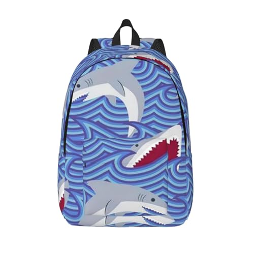 Foraging fish print Duffel Bag, Lightweight Duffel Bag, Casual Backpack, 17.7 x 6.3 x 12.2 inches