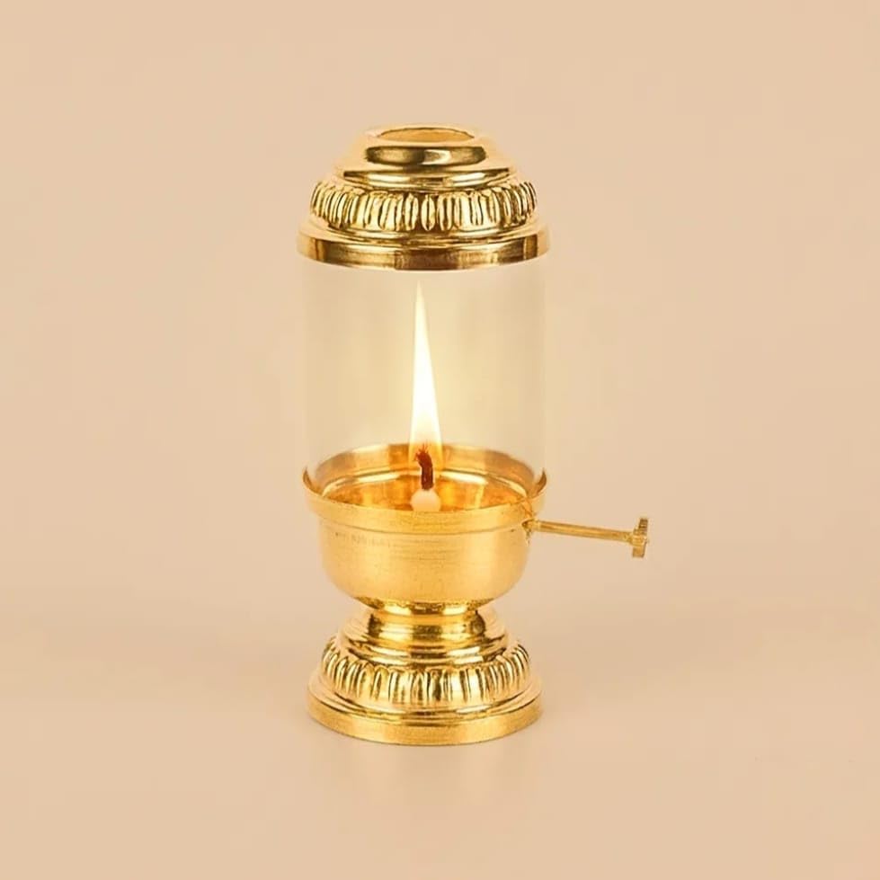 Best Brass Diyas: Brass vs Clay & Puja Essentials 35 Global 100% Pure Brass AKhand Jyot Diya Oil Lamp with Adjustable ...