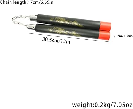 Magik 1-2 Pack Nunchucks Safe Foam Sponge Training Beginner Practice Pattern Dragon (2 Pack, Black&Red)