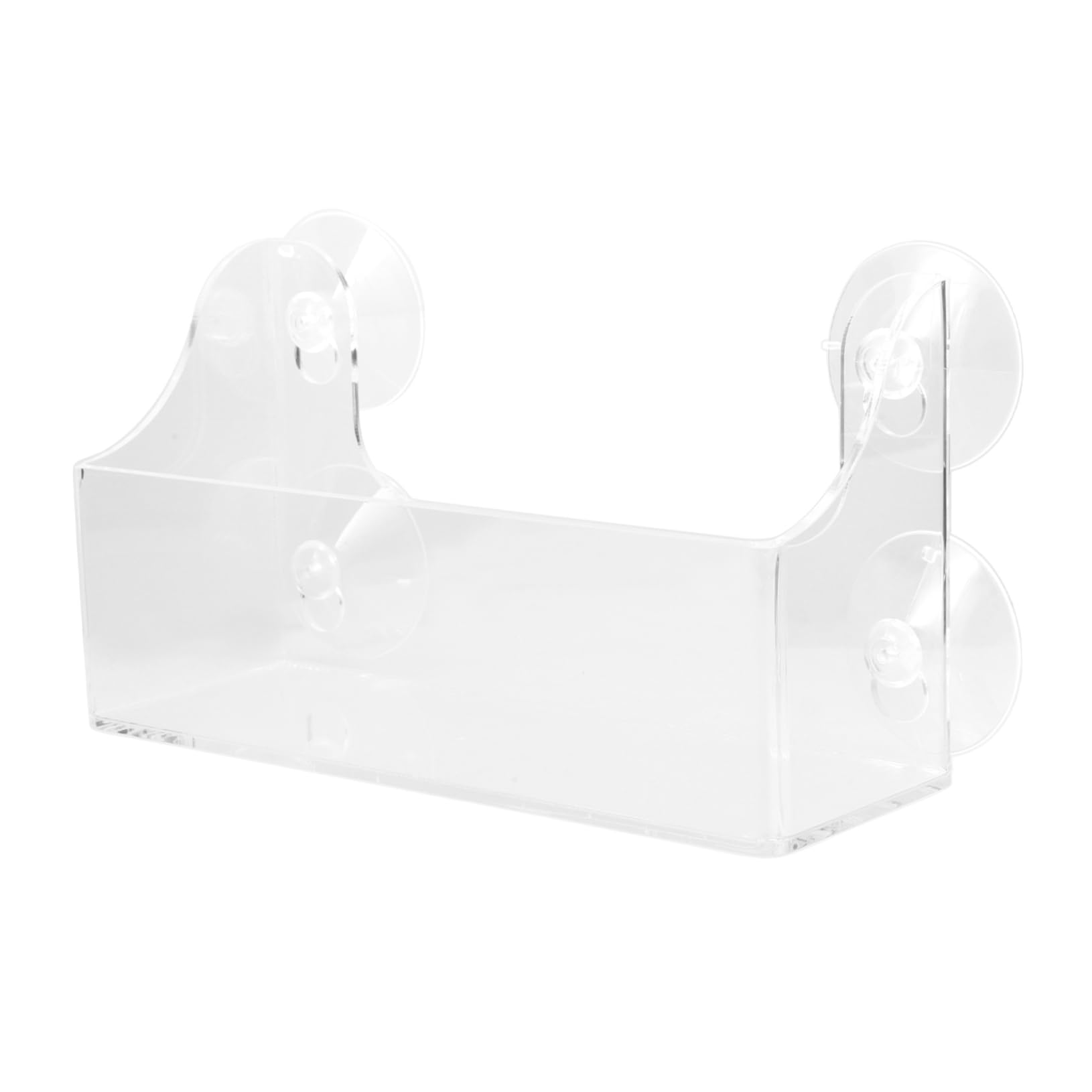 MINAOLULUS 2pcs Suction Cup Acrylic Beverage Rack Storage Shelf for Fridge Drinks Organizer Compartments Easy to Install for Smooth Surfaces