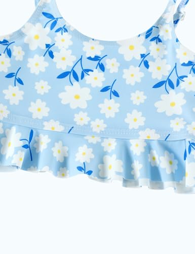 Image of DREAM BUS Toddler Girls Long Sleeve Swimsuit 3 Piece Rashguard Set with Bikini Top Baby Girls Bathing Suit Swimwear