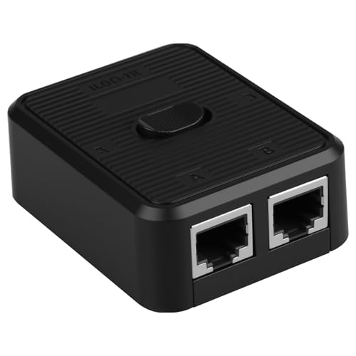 Duplicador Conmutador Gigabit RJ45 Pasivo Switch Ethernet de 2 Puertos Splitter para Red 1000Mbps Sin Necesidad Alimentación Mini Switch para Modo A 1 Entrada 2 Salidas y B 2 Entradas 1 Salida