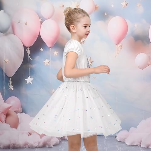 Robe blanche fille confortable en tulle pour ne pas gratter - 2