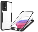 Draamvol for Samsung Galaxy A13 4G/ 5G Case Built-in Screen Protector Clear Silicone Bumper Cover Shockproof 360°Full Body Drop Protection Transparent Cover for Galaxy A13 4G/ 5G Phone Case, Black