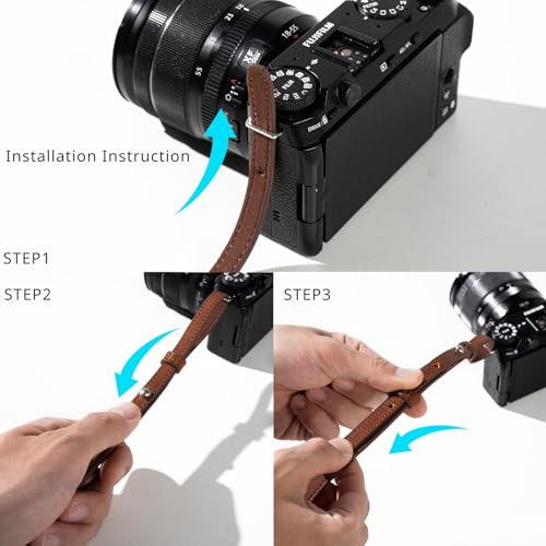 [SMALLRIG] ユニバーサルレザーカメラショルダーストラップ DSLRカメラ用 100～110cm（39～43インチ） 調節可能 最大荷重10kg 人間工学に基づいたショルダーサポート 旅行/ビデオブログ用（ブラウン）-5209