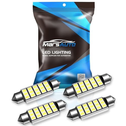 Marsauto 578 Led Light Bulb 211-2 212-2 41mm 42mm LED Replacement for Interior Dome Map Door Courtesy Festoon Lights 2835 Chipsets Super Bright 6000K White Pack of 4