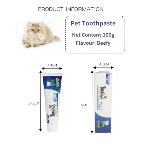 Image of Cat Dog Pet Toothbrush & Toothpaste Kit,360 Degree Pet Toothbrush,Pet Teeth Cleaning kit,Reduces Plaque, Whitens Teeth, Freshens Breath