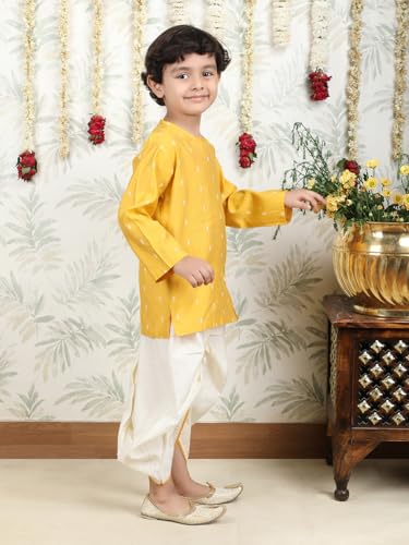 Image of POLKA TOTS Elegant Traditional Dhoti Kurta Set for Baby Boys & Toddlers - Ultra-soft Cotton Ethnic Dress for Festivals and Weddings | Premium Angrakha Style Ethnic Wear
