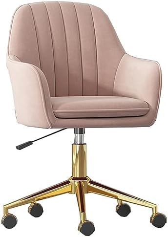Chaise de bureau ergonomique rembourrée et pivotante en velours chic