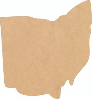 Ohio Wood State 3" Shape, Unfinished MDF Craft State Cutout, DIY 1/4"