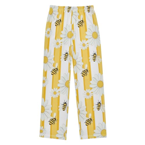 Pajama Bottoms, Pajamas Pant Daisy Flowers Lounge Wear Casual Bees Cartoon Sleep Long Pants Soft Pjs Sleepwear
