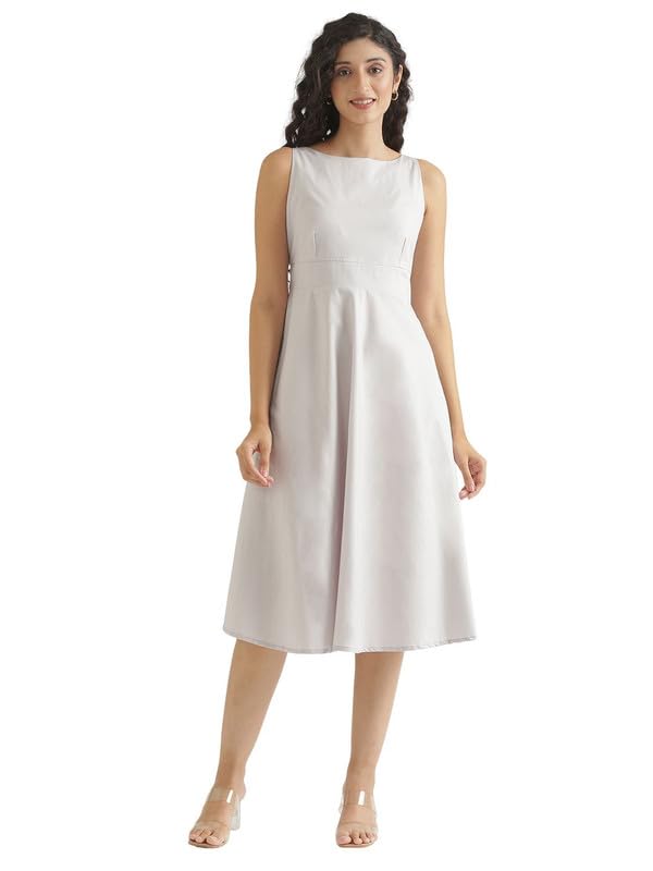 Women Better Cotton Flared Dress | 100% Pure Cotton Fabric | Stylish Flared Dress | Adjustable Waist-Tie | Functional Side Pockets | Everyday & Office Wear Dresses-image-12