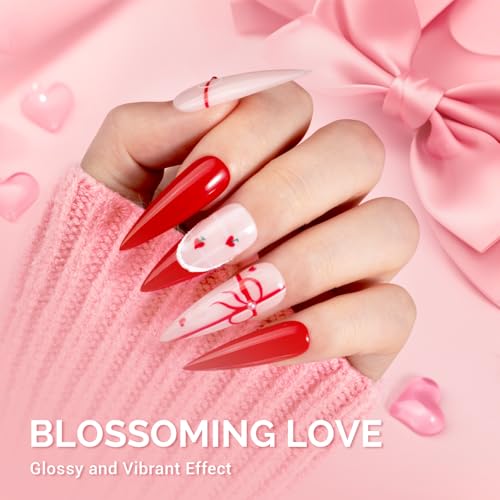 Image of MelodySusie Cherry Red Gel Nail Polish,0.5 Fl Oz Soak Off UV LED Ruby Dark Red Gel Polish Christmas Gift for Women Nail Art Manicure Salon DIY Nail Design Decoration at Home-072-A2806