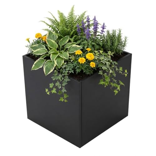 COZONY Rectangle Metal Planter Box 26x26x26 Inch-Heavy Duty Large Garden Planter Box,Indoor and Outdoor Galvanized Steel Raised Bed for Porch, Garden, Patio, Yard by COZONY - Used condition - US$82.26