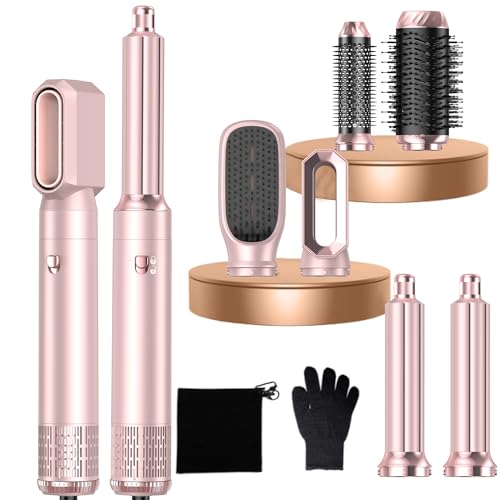 Airstyler Pro Airbrush Haarstyler 6 in 1 Haar Styler mit Warmluftbürste, Föhnbürste, Rundbürstenföhn Haartrockner Auto-L...