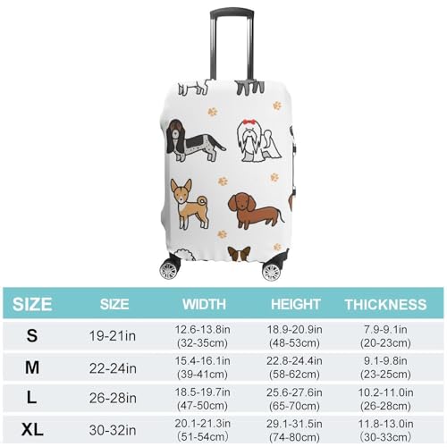Dachshund Husky Shih Tzu Dog Luggage Covers Washable Travel Suitcase Cover Elastic Baggage Protector2