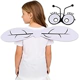 Disfraz de mosca para niños – Disfraz de insectos con alas de fieltro, disfraces de escenario, accesorios para carnaval, Halloween, Pascua, cumpleaños, de animales, escolares,