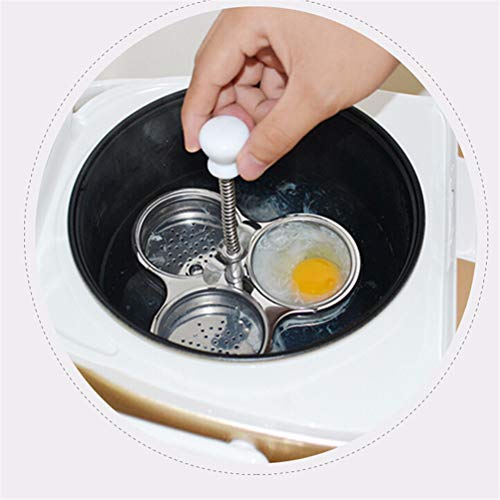 Bistonzon 2 peças para cozinhar ovos poché de aço inoxidável para cozinhar ovos (prata)