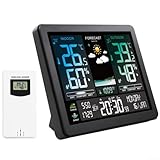 ToolsEvery Reloj meteorológico con una pantalla colorida, medidas precisas para interiores y exteriores y práctica funcionalidad de alarma...