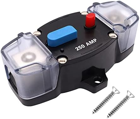 Car Circuit Breaker Fuse Holder, 12V-48V Car Audio Fuse Block System Protection Circuit Breaker for Automotive Rv Marine Boat (200A)