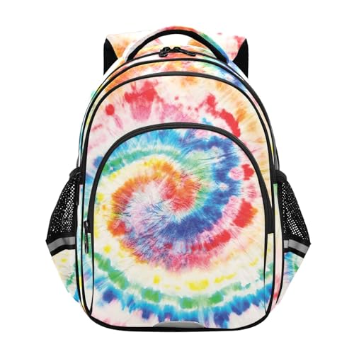 Sac à dos d'école léger au design abstrait tie-dye avec grand volume ordinateur 16,9 pouces