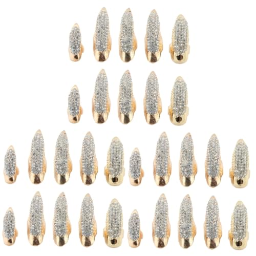 30pièces anneaux claw rhinestones vintage ongles accessoires mode punk