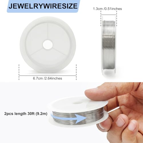 Image of Tenn Well 2Rol 60ft 26 Gauge Aluminum Wire Silver Bendable for Jewelry