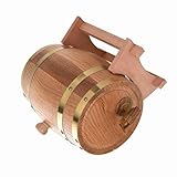 Holzfass für Bier, Wein, Brandy und Whisky, Eichenholz mit Holzmaserung, 3L, Blau
