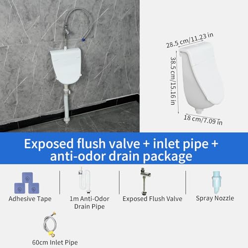 Urinario de pared a prueba de derrames con desviador ajustable 6