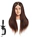 22-24'' 100% Human Hair Female Mannequin Head Training Head Cosmetology Manikin Head Doll Head With Free Clamp (18")